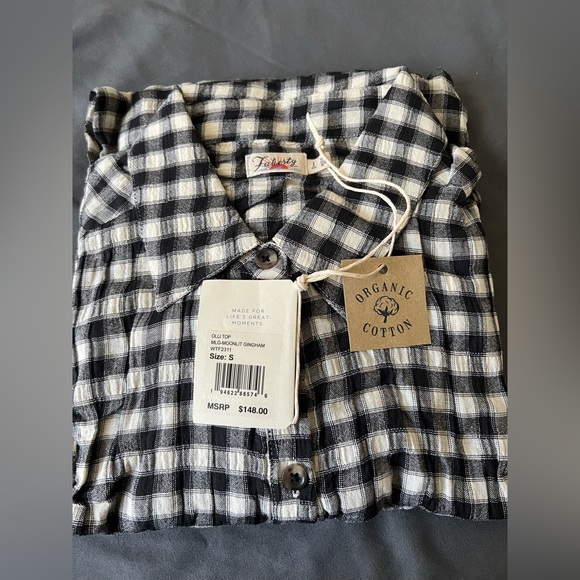 NEW - Faherty Olli Top in Moonlit Gingham - Picture 3 of 4